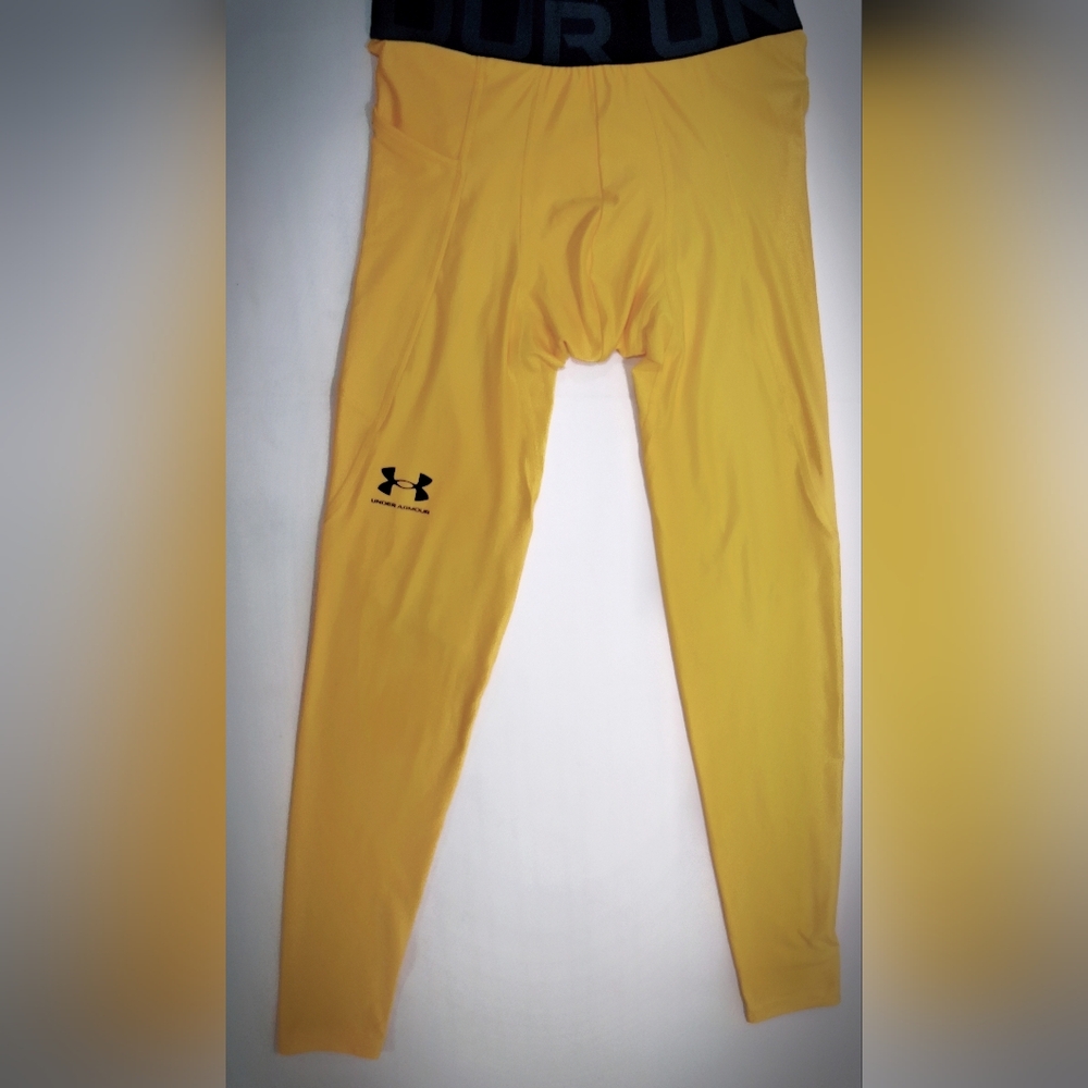 Under Armour Men’s Compression Leggings Size Small Yellow Athletic  HeatGear